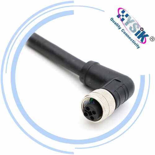 M12 T编码电源连接器3芯4芯 预铸带线航空插头
