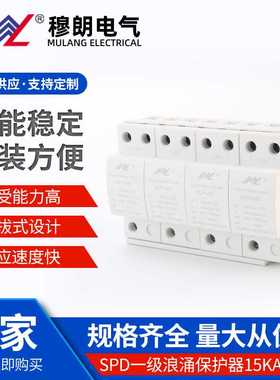 SPD一级浪涌保护器25KA 4P 白色电涌保护器 浪涌保护器防雷避雷器