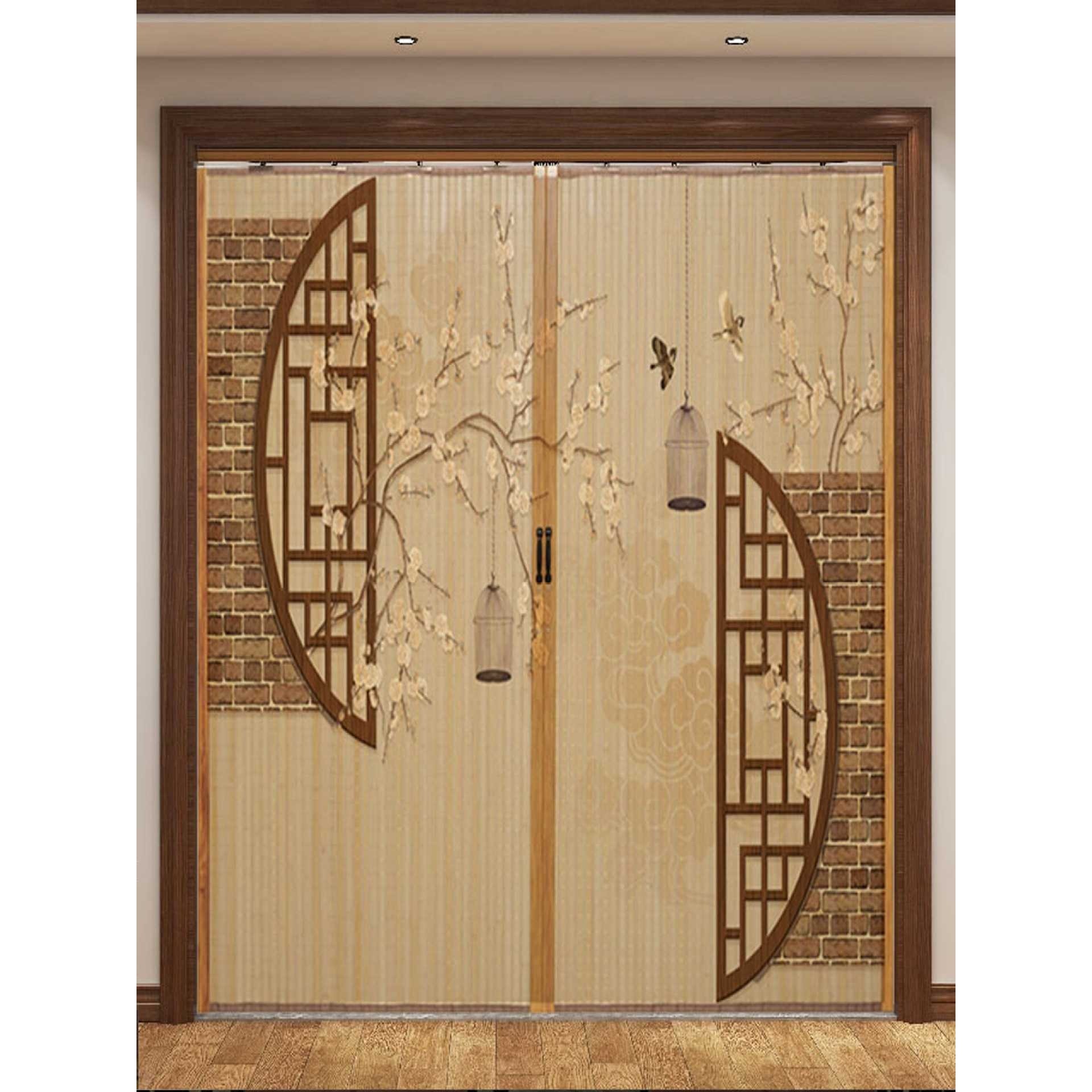 竹帘子隔断推拉折叠门家用印花装饰茶道遮阳商铺衣柜防水移门,3C数码配件,摄像机配件,淘宝优惠券,粉丝福利购,淘宝优惠卷