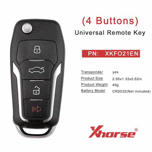 XHORSE XKFO21EN 4 Buttons Universal Remote Key VVDI遥控钥匙