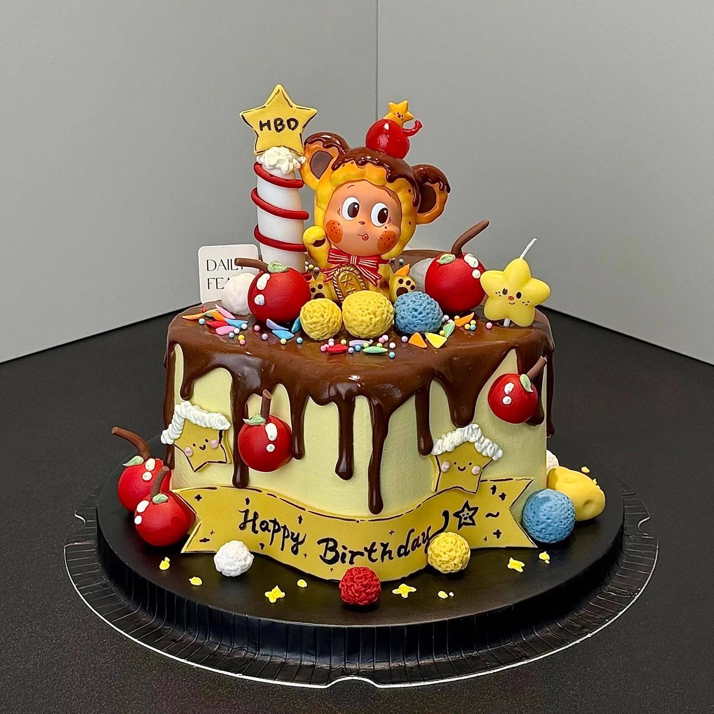 儿童男孩女孩生日蛋糕卡通可爱星星人蛋糕装饰摆件甜品装扮插件