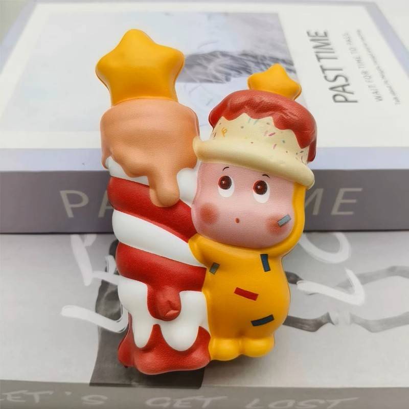 海绵抱蜡烛星仔可爱许愿宝宝星星人蛋糕装饰摆件卡通儿童生日插件