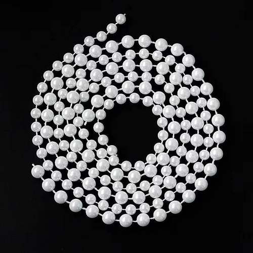 2025情人节蛋糕装饰摆件珍珠链条情侣爱心珍珠串生日蛋糕插件配件