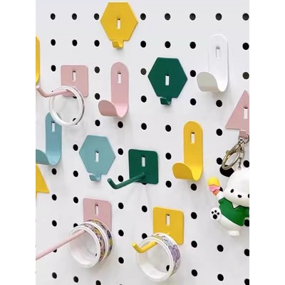 6mm洞洞板配件方孔圆孔挂钩专用收纳架五金通用书桌架置物架磁吸