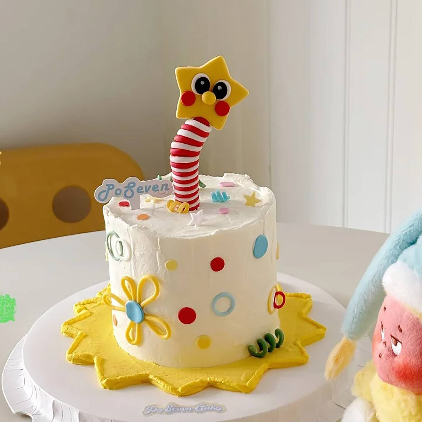 网红可爱许愿星星人蜡烛蛋糕装饰摆件卡通儿童生日公仔蜡烛插件