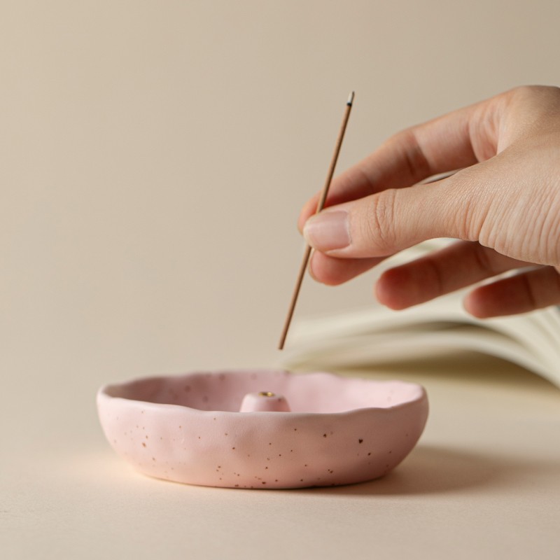 侘寂风香插不落灰高级感香炉小众线香底座香薰炉小巧可爱香盘摆件