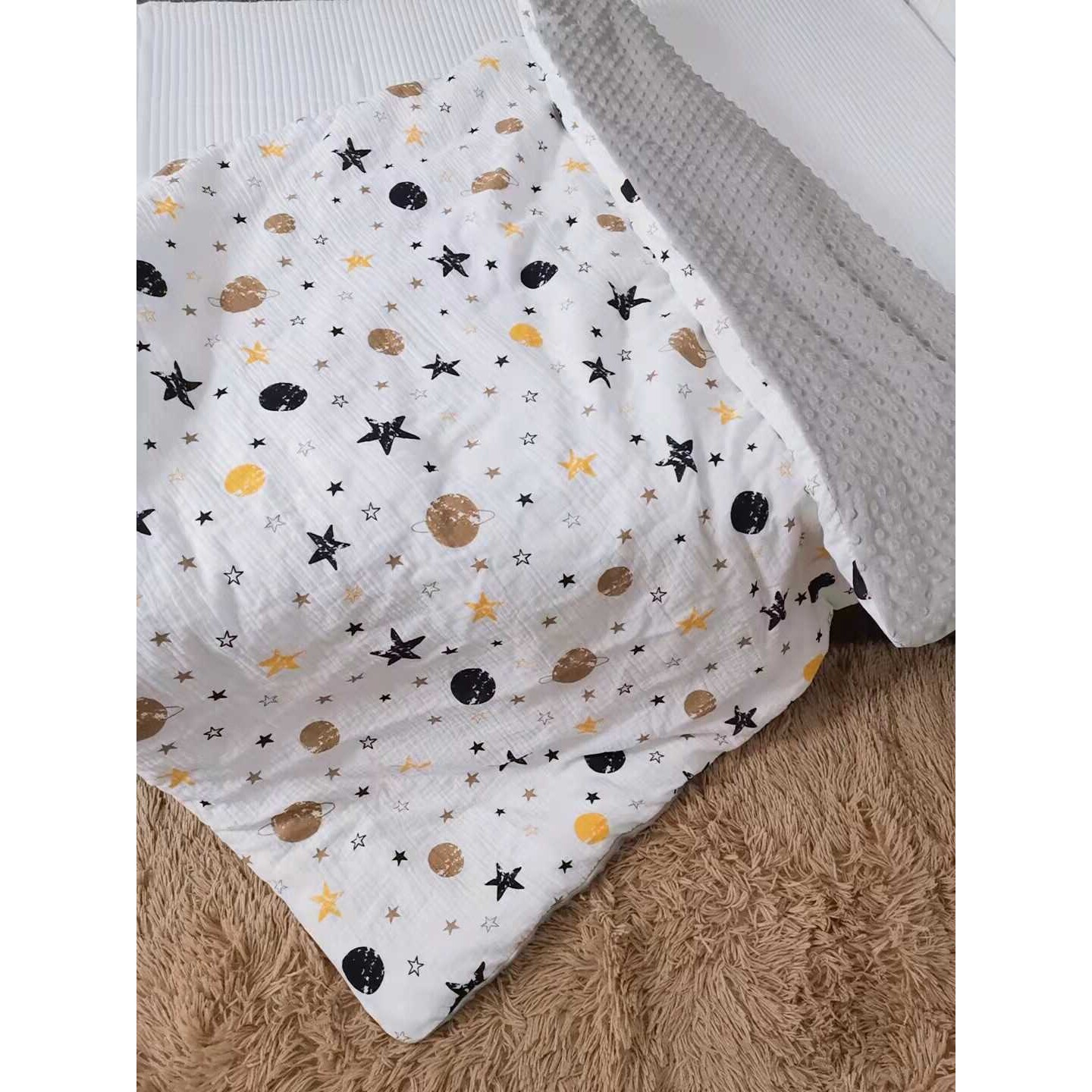 安抚豆豆绒被秋冬加厚儿童宝宝棉花被盖毯可拆洗新生儿棉被婴儿被