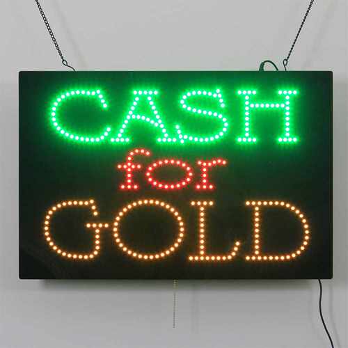 亚马逊热销银行LED广告牌 LED CASH for GOLD sign 60x40cm