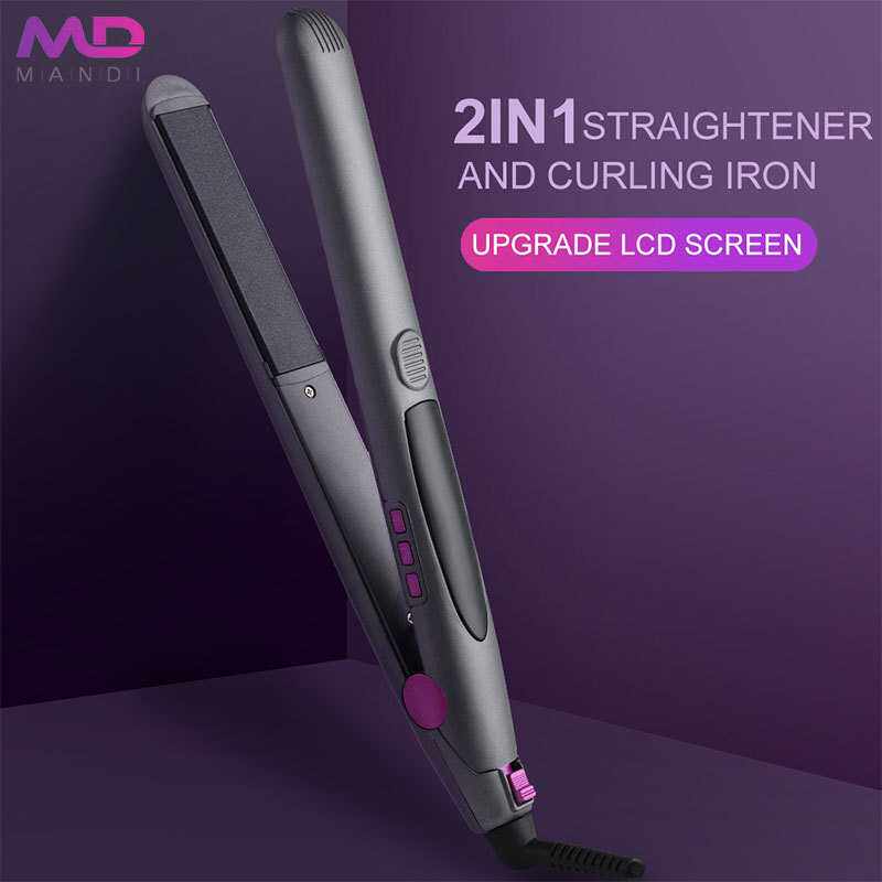 跨境亚马逊LCD直发器陶瓷卷直两用电夹板PTC发热工厂直卷两用护发