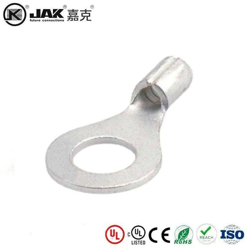 RNB2-5L紫铜圆形端子 无绝缘套 冷压接线接头铜鼻接插件有认证KST