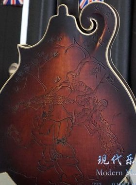 现代乐器全实木单板复古F曼陀铃演奏曼陀林初学MANDOLIN现货秒拍
