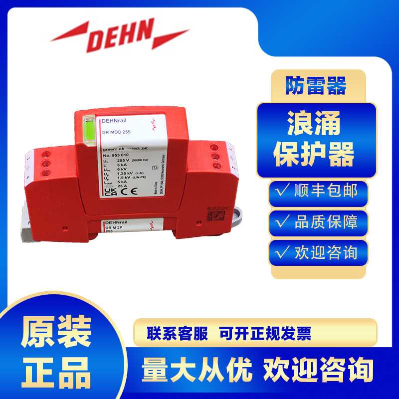 DEHN浪涌保护器953205 DR M 2P 255 FM防雷避雷电涌电源保护SPD低