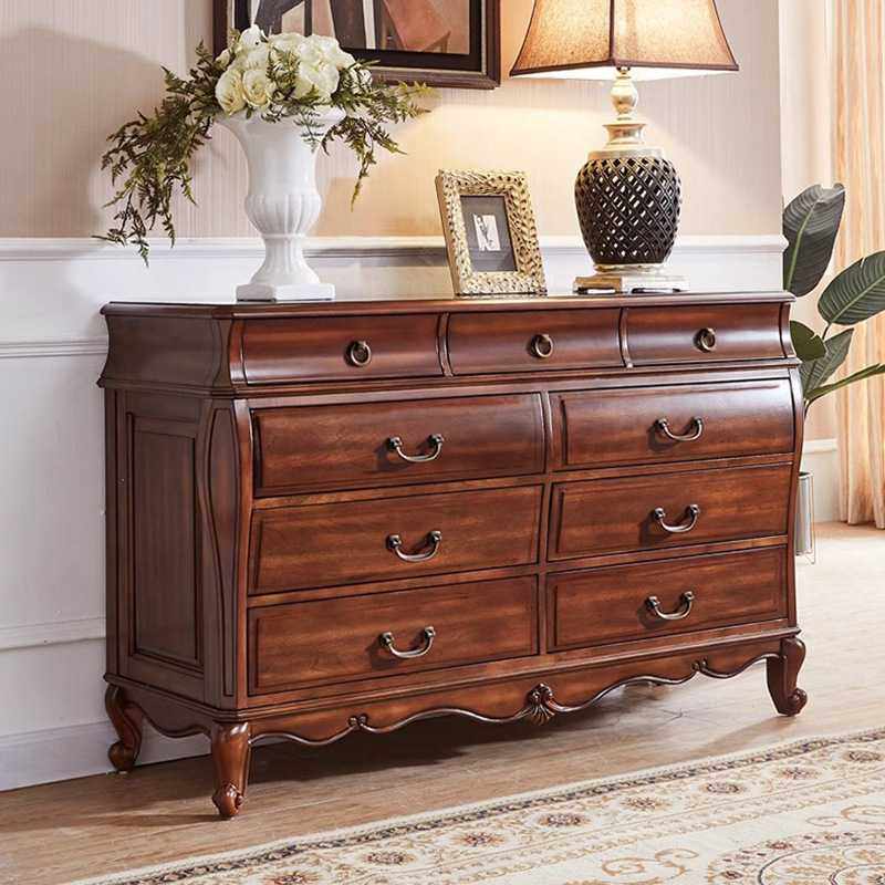 美式实木九斗柜客厅收纳储物柜欧式卧室橱柜子带抽屉简约家用斗厨,3C数码配件,摄像机配件,淘宝优惠券,粉丝福利购,淘宝优惠卷