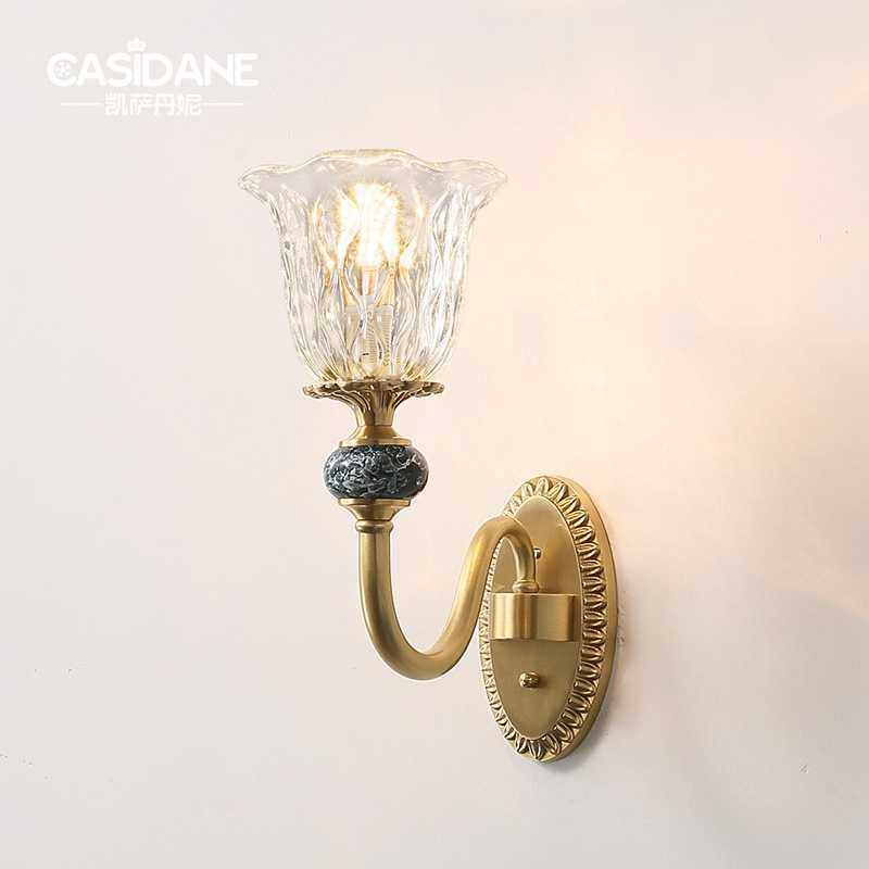 欧式壁灯简约后现代轻奢卧室床头灯背景墙美式客厅波浪艺术壁灯