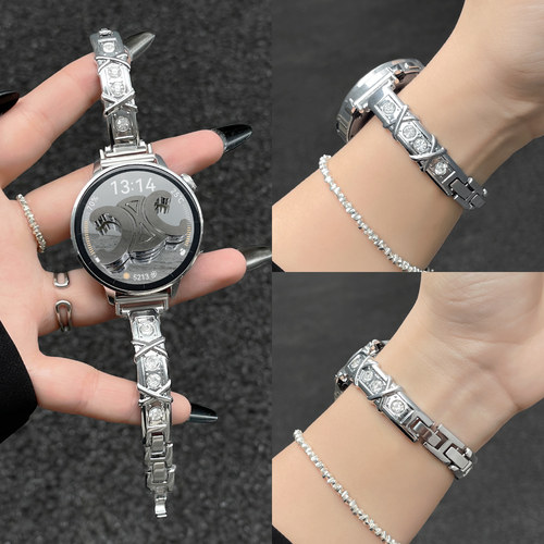 靓戴小米watchs5表带交叉镶钻
