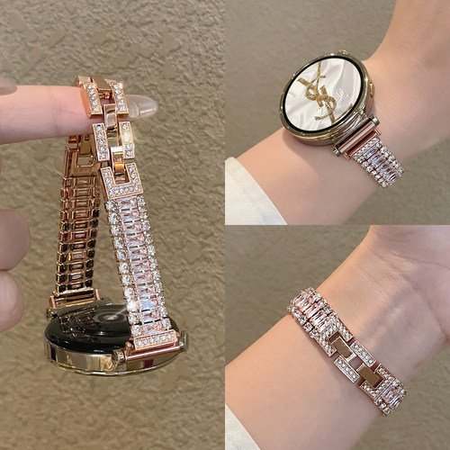 靓戴小米watchs5表带金属三排钻