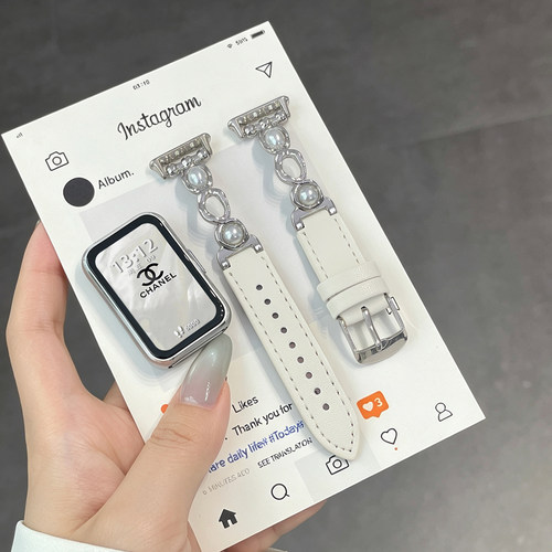 靓戴keep手环B6表带水滴珍珠拼皮