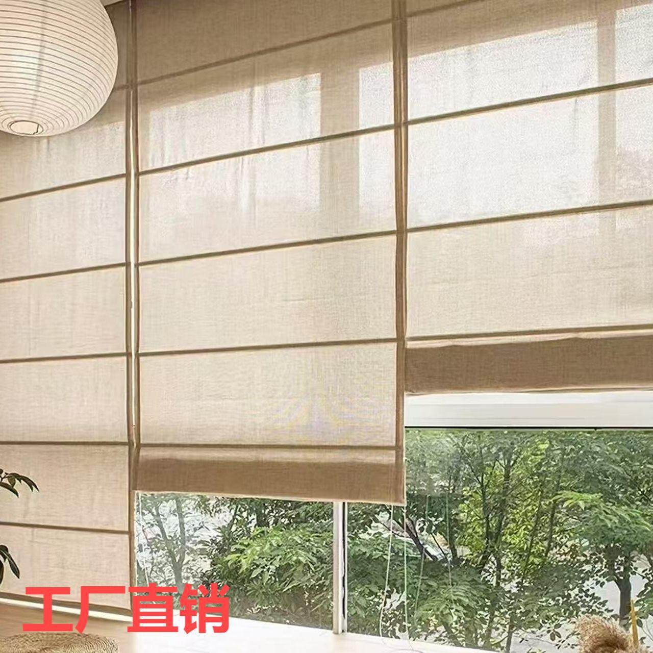 罗马帘窗帘遮阳帘客厅卧室阳台遮光罗马帘升降卷帘定制
