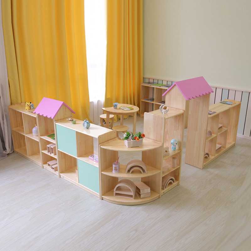 厂家直销幼儿园组合柜儿童实木储物架幼儿园区域柜组合柜区角柜子