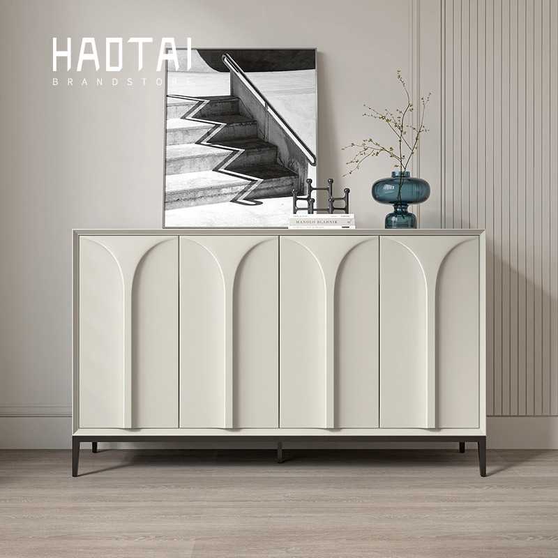 法式奶油风烤漆鞋柜现代简约高档轻奢高级感入户大容量门厅玄关柜