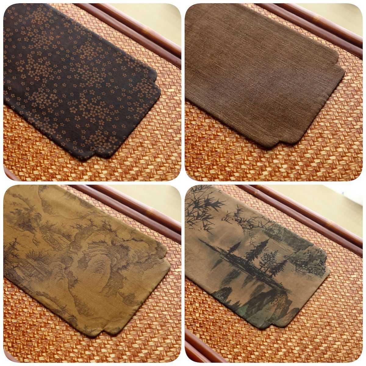 30色48*23双面香云纱布艺复古真丝茶席茶垫茶道布席造景桌旗餐垫