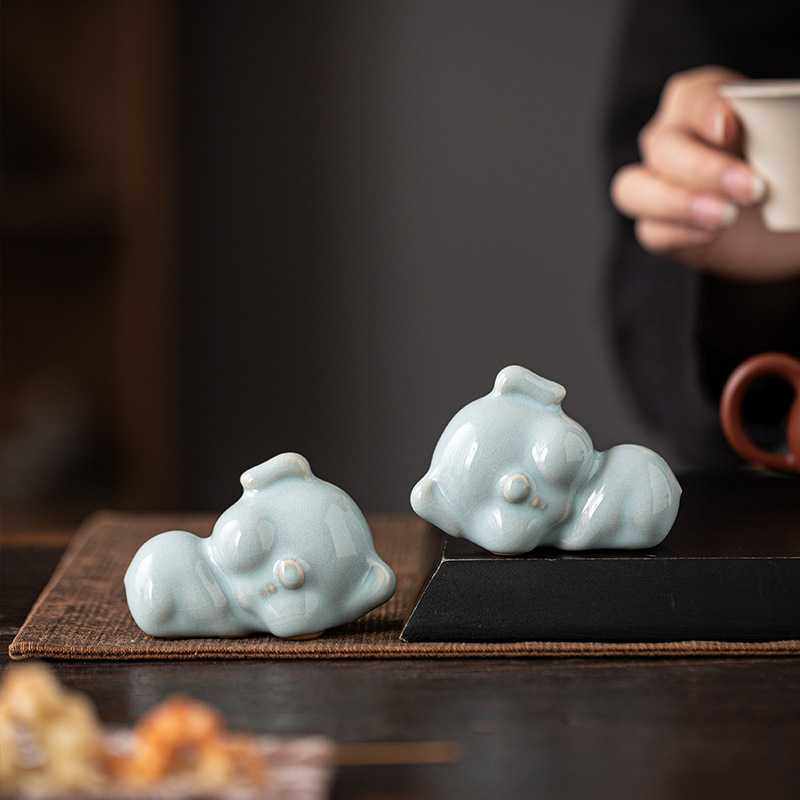 创意陶瓷小猪茶宠摆件桌面摆件汝瓷开片可养功夫茶道配件茶玩,电子元器件市场,其它元器件,淘宝优惠券,粉丝福利购,淘宝优惠卷