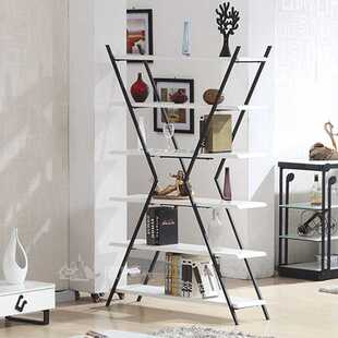韩版落地式铁艺展示架 卧室创意书架 现代简约多层实木陈列架