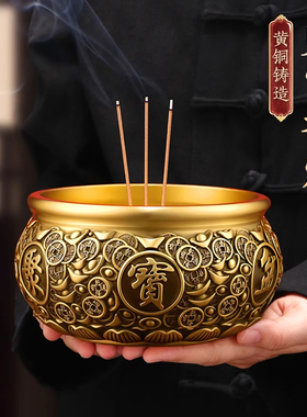 铜香炉电蜡烛台果盘供杯供奉套装