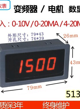 5135数显变频器外接板表0-10V 50Hz频率表 转速表 电流表 4-20mA