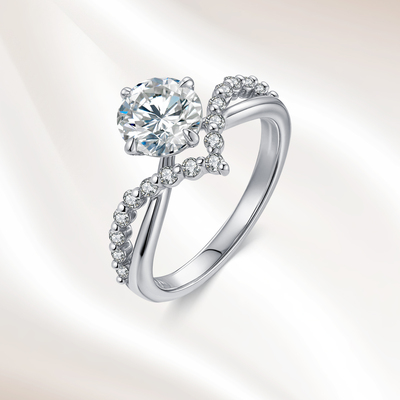 18K金真金真钻戒指情人节送礼