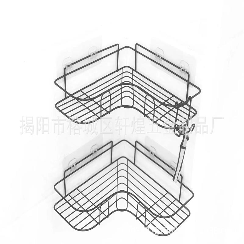 免打孔卫生间浴室洗漱台s置物架洗手间三角架厕所壁挂厨房收纳架