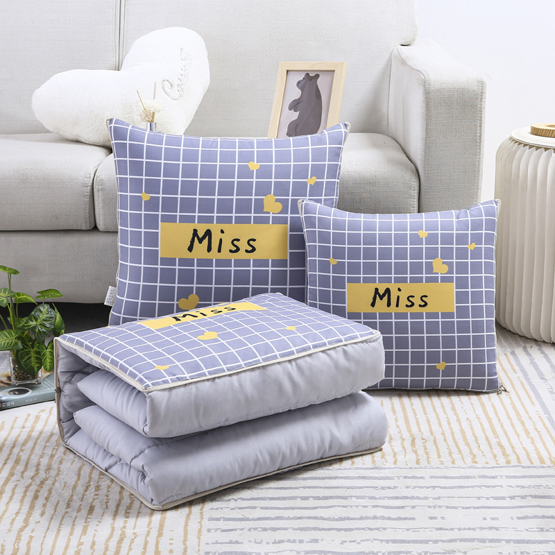 靠垫被汽车抱枕被子两用卡通枕头被多F功能办公室靠枕午睡空调被