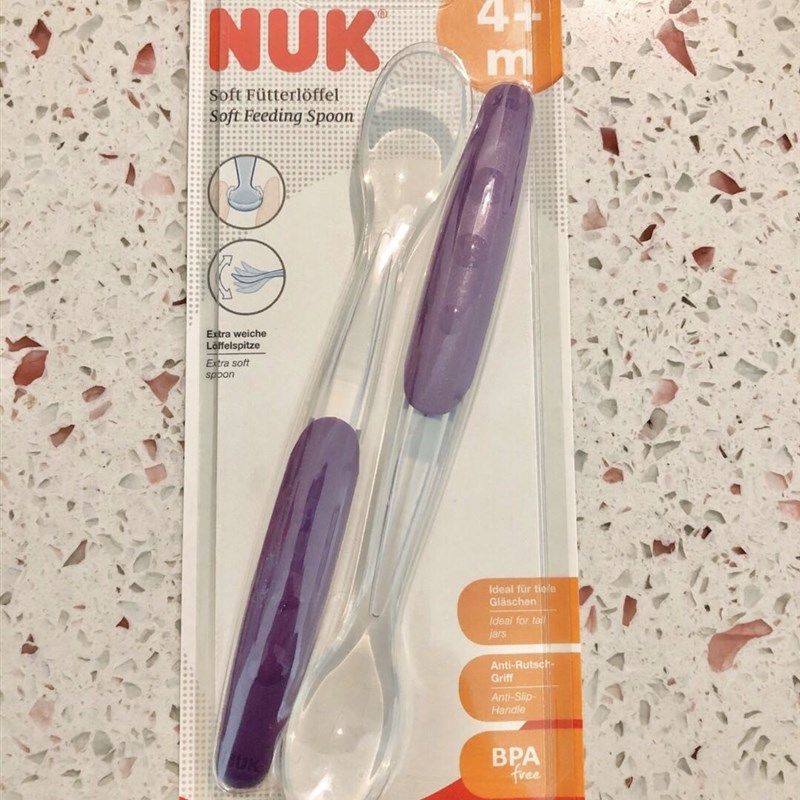 NUK婴儿勺圆头长柄硅胶软调羹NUK防滑软勺勺子( 2只装)辅食神器,婴童用品,儿童勺,淘宝优惠券,粉丝福利购,淘宝优惠卷