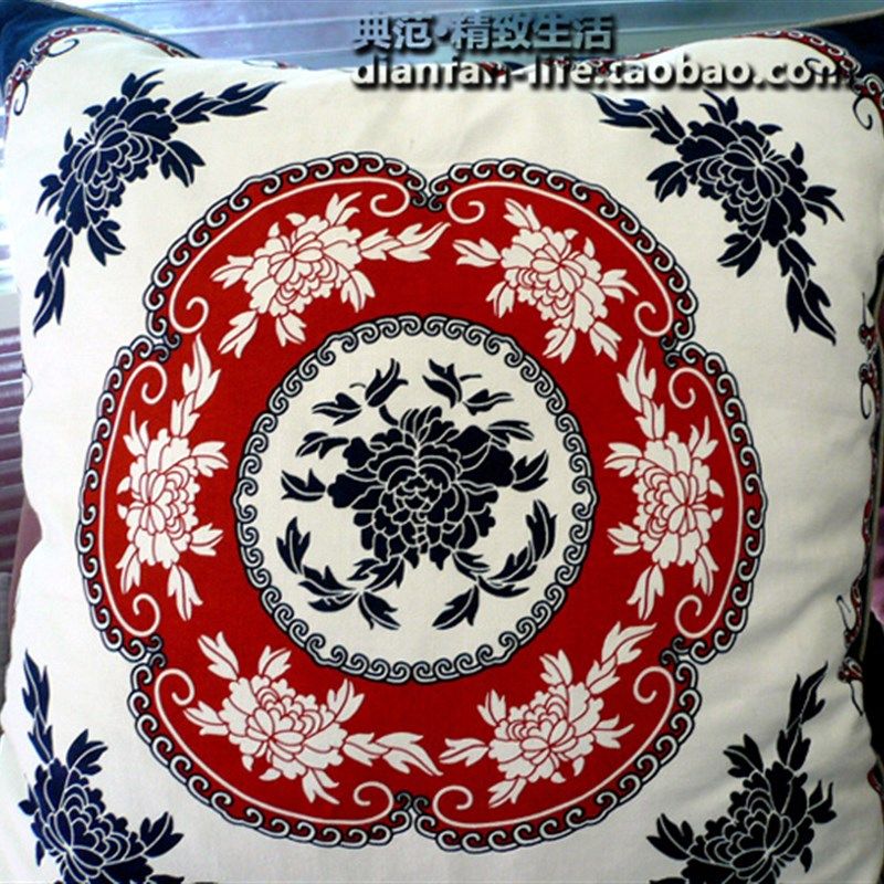 中式现代富d贵天香牡丹布络布艺抱枕靠包靠垫套/不含芯 家居软饰,居家布艺,靠垫/抱枕,淘宝优惠券,粉丝福利购,淘宝优惠卷