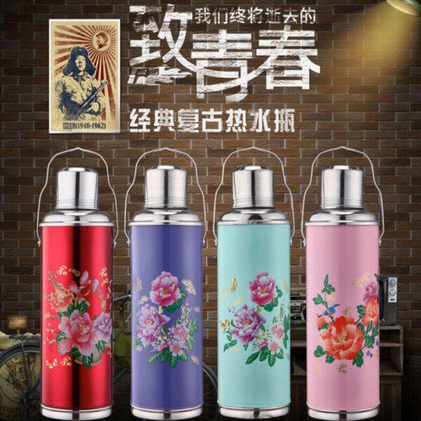 中国风传统老式热水瓶复古怀旧铝制暖水瓶居家婚庆拍摄用开水瓶壶