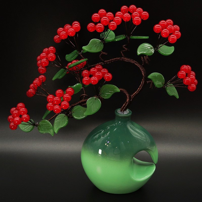 红玉髓水晶发财摇钱m树客厅电视酒柜床头桌面摆件搬家结婚生日礼