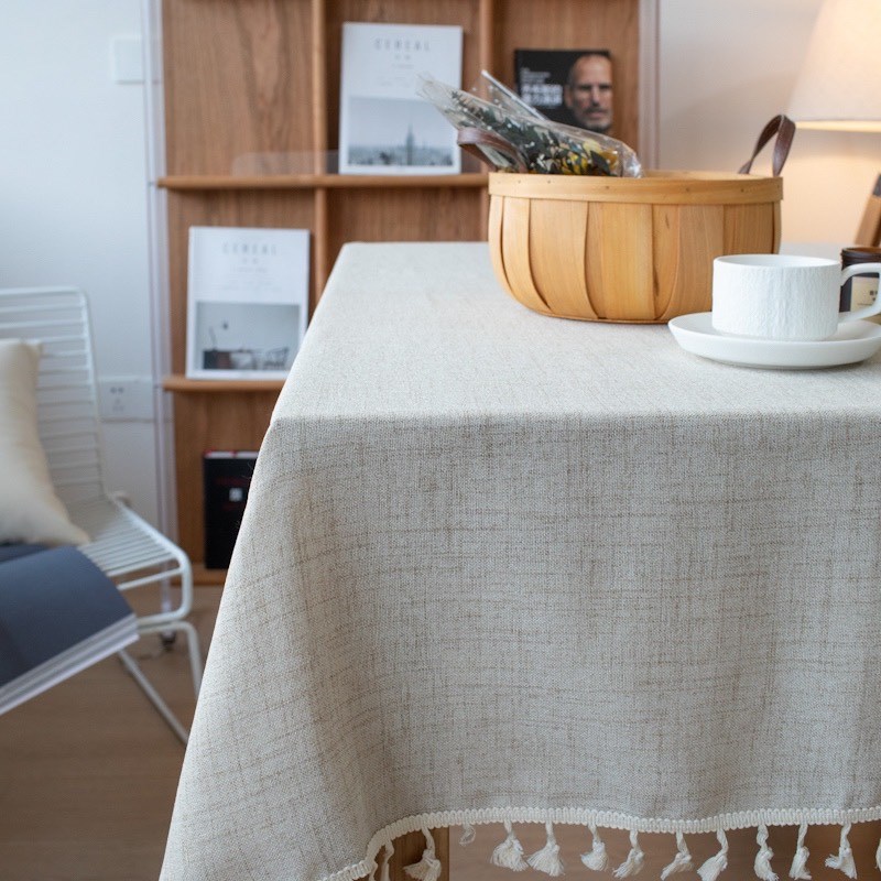棉麻布艺茶几盖巾文艺复古桌布电视柜北欧流苏P餐桌台布家用长桌
