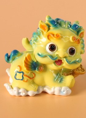 现货!貔貅树脂小摆件卡通可爱办公室桌K面车载装饰大气纳福礼物