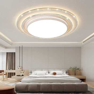 新款圆形客厅大灯轻奢高级感水晶灯现代简约吸顶灯大厅大尺寸主灯