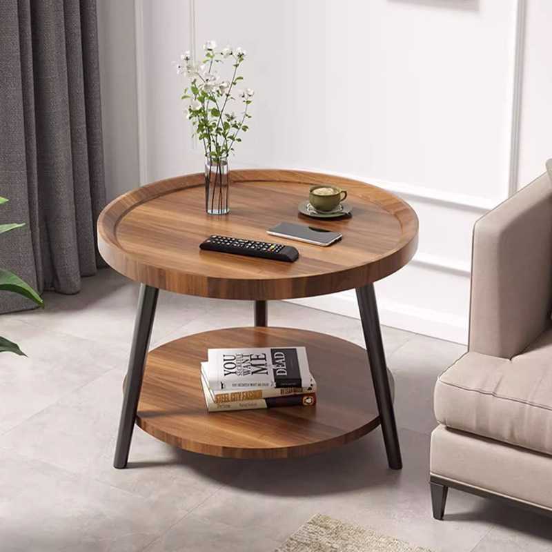 家用茶几桌子客厅沙发边几小户型床头桌简易床边柜双层小圆桌