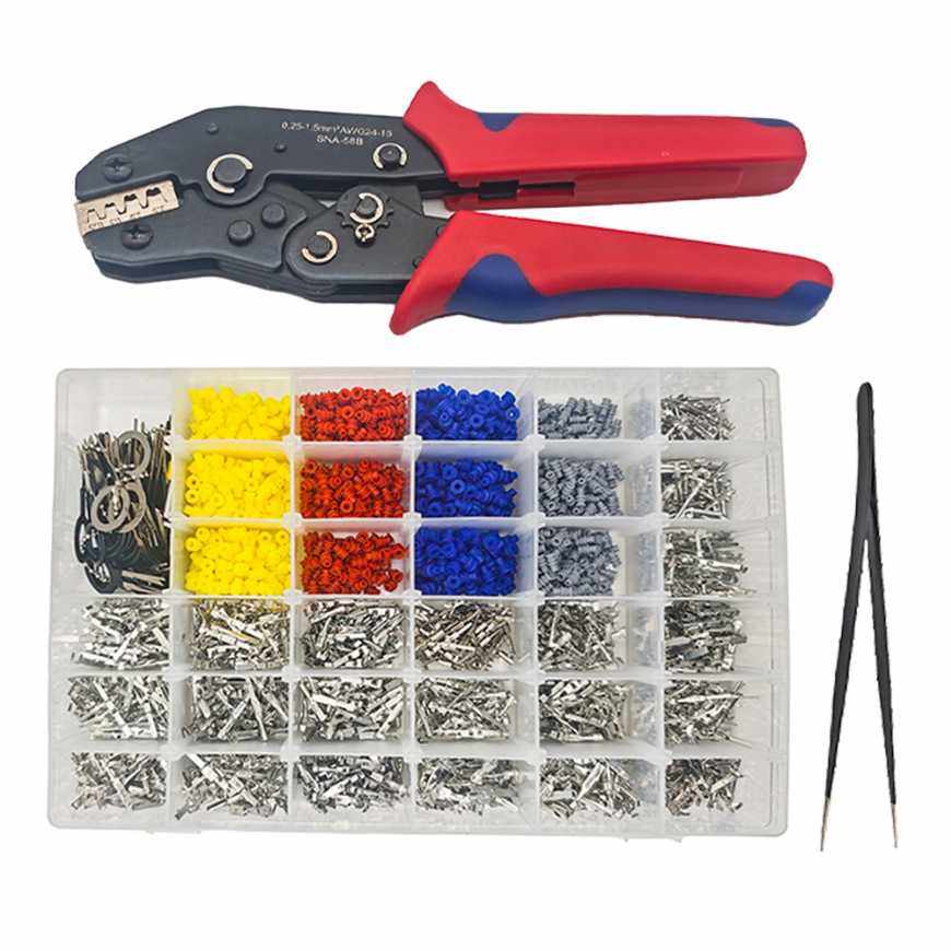 跨境  2291PCS盒装 1-3.5 mm非绝缘汽车销端子连接器,带压接钳