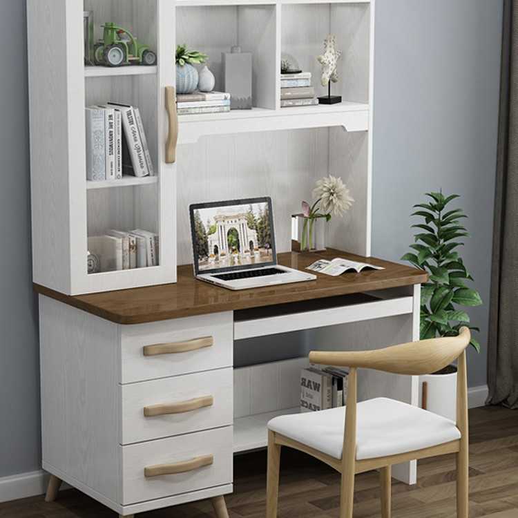 北欧小户型书桌书房家具套装简约家用一体柜卧室实木电脑台式桌子