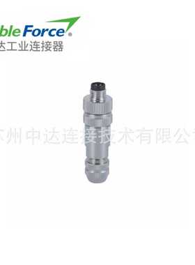 M8连接器4pin A-Code组装式 公头防水航空插头 屏蔽型