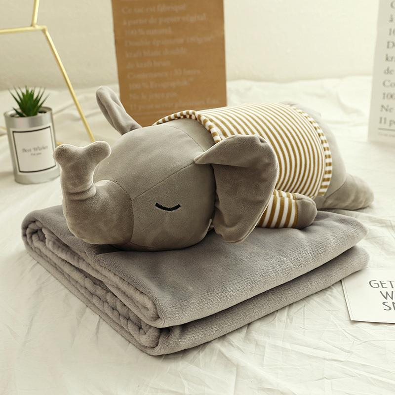 cs二合一卡通抱枕被子两用午睡毯子沙发抱枕靠垫办公室空调被礼品