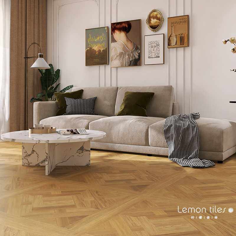 凡尔赛复古拼花仿木纹瓷砖800x800 法式客厅地砖卧室仿古地板