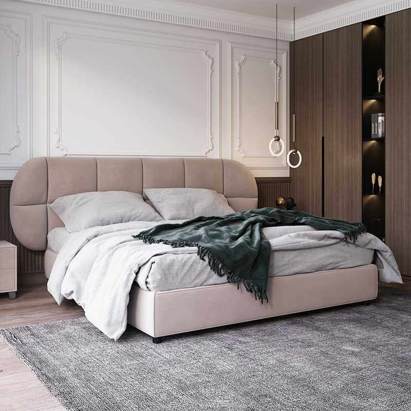 意式极简1.8布艺床 现代简约卧室婚设计师样板房软床侘寂科技布床,电子元器件市场,其它元器件,淘宝优惠券,粉丝福利购,淘宝优惠卷