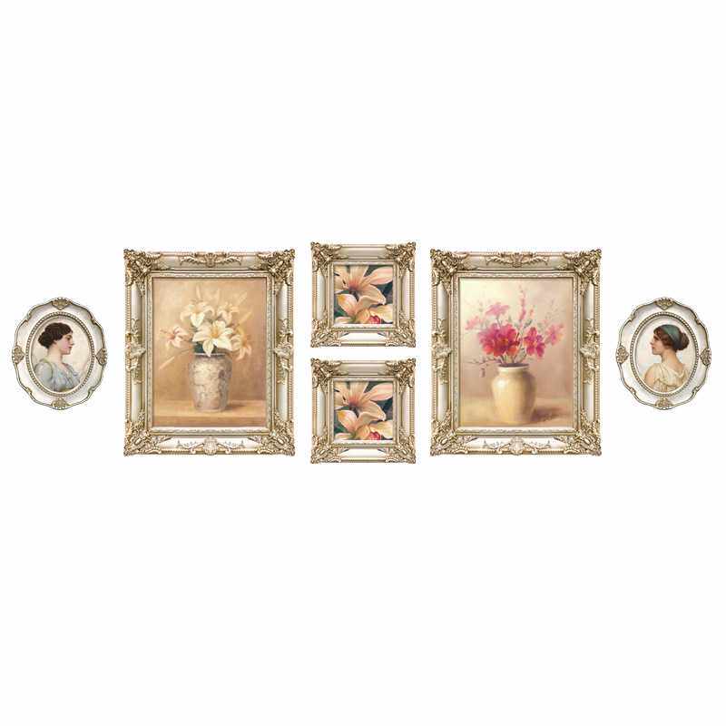 客厅装饰画简欧沙发背景墙花卉成品油画挂画欧式组合餐厅壁画