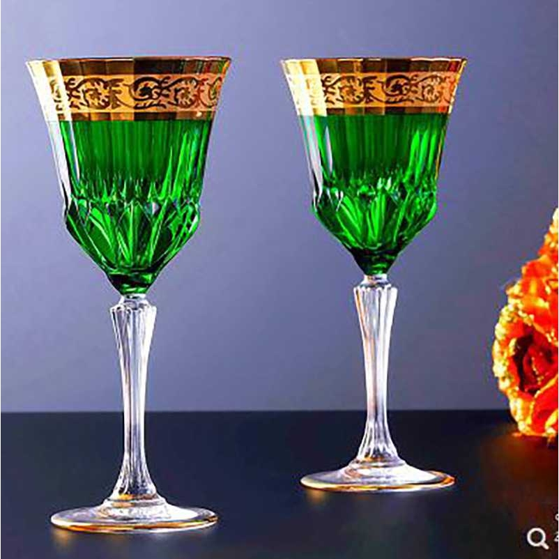 捷克进口波西米亚彩色水晶玻璃威士忌杯水晶红酒杯洋酒古典杯