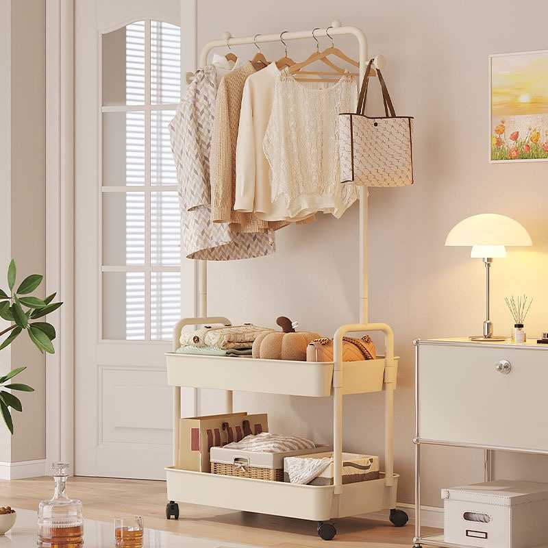 卧室挂衣架落地家用衣服简易可移动晾衣架衣帽架子晚上放衣服神器