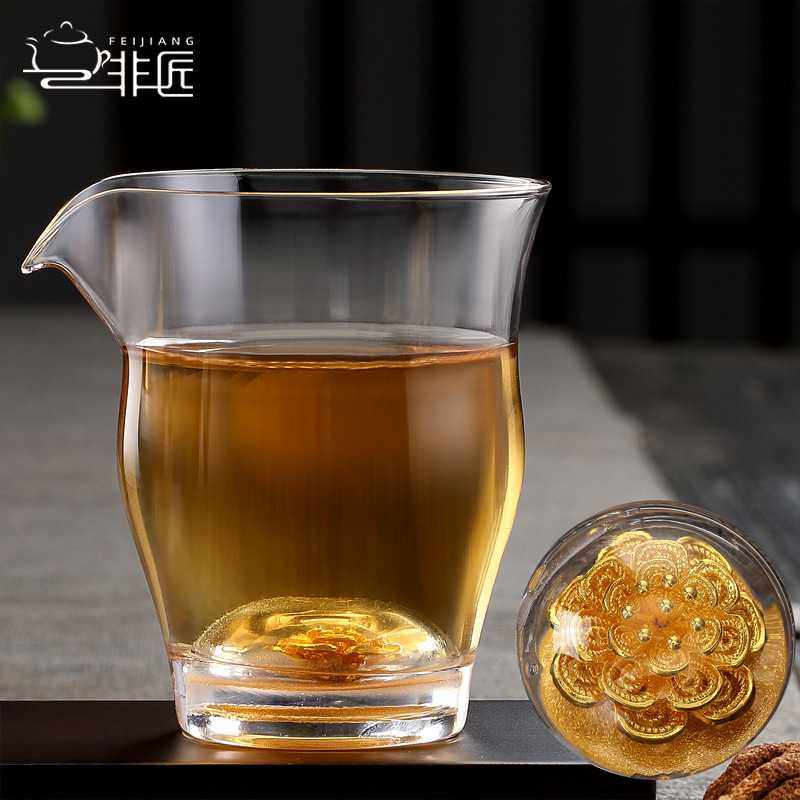 水晶公道杯茶漏一体藏金加厚玻璃分茶器耐热公杯茶海茶具配件,电子元器件市场,其它元器件,淘宝优惠券,粉丝福利购,淘宝优惠卷
